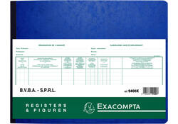 Register Piqure aandeelhouder BVBA/ SPRL 320x240mm 80vel groen