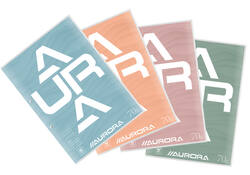 Cursusblok Aurora A4 ruit 4x8mm 2-gaats 200 pagina's 70gr