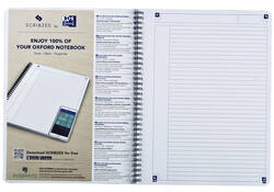 Spiraalblok Oxford Touch A5 lijn 140 pagina's 80gr blauw