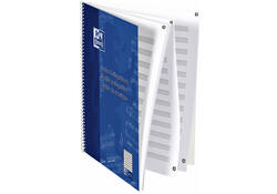 Collegeblok Oxford A4+ muziek 4-gaats 100 pagina's 80gr blauw