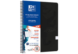 Spiraalblok Oxford Touch A4 ruit 5x5mm 140 pagina's 80gr zwart