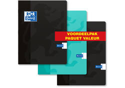 Schrift Oxford School A5 lijn 72 pagina's 80gr assorti pak à 3 stuks