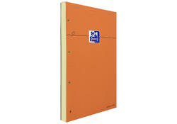 Cursusblok Oxford Orange Notepad A4+ lijn 4-gaats 160 pagina's 80gr oranje