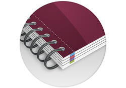 Collegeblok Oxford Office Essentials European book A4+ 4-gaats 120 vel assorti
