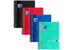 Collegeblok Oxford School A4 ruit 10x10mm 23-gaats 160 pagina's 80gr assorti