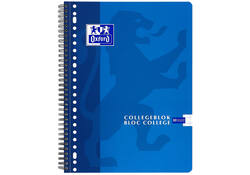 Collegeblok Oxford School A4 ruit 10x10mm 23-gaats 160 pagina's 80gr assorti