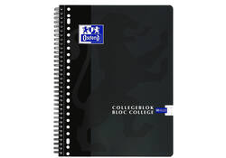 Collegeblok Oxford School A4 ruit 10x10mm 23-gaats 160 pagina's 80gr assorti