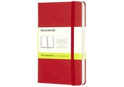Notitieboek Moleskine pocket 90x140mm blanco hard cover rood