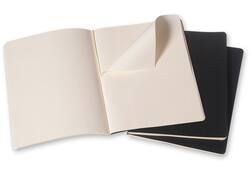 Schrift Moleskine 190x250mm lijn 240 pagina's 70gr zwart set à 3 stuks