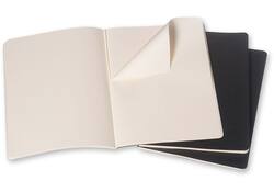 Schrift Moleskine 190x250mm blanco 240 pagina's 70gr zwart set à 3 stuks