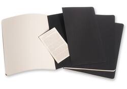 Schrift Moleskine 190x250mm blanco 240 pagina's 70gr zwart set à 3 stuks