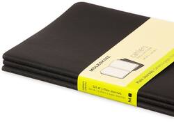 Schrift Moleskine 130x210mm blanco 160 pagina's 70gr zwart set à 3 stuks