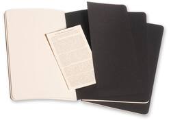 Schrift Moleskine 130x210mm blanco 160 pagina's 70gr zwart set à 3 stuks