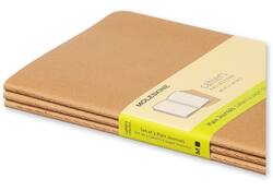 Schrift Moleskine 130x210mm blanco 160 pagina's 70gr kraft set à 3 stuks