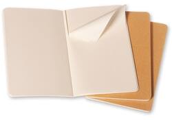 Schrift Moleskine 130x210mm blanco 160 pagina's 70gr kraft set à 3 stuks