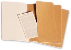 Schrift Moleskine 130x210mm blanco 160 pagina's 70gr kraft set à 3 stuks