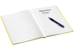 Notitieboek Leitz WOW A5 160blz 90gr lijn geel