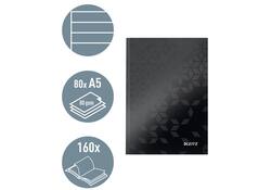Notitieboek Leitz WOW A5 lijn zwart