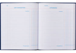 Kasboek 165x210mm 192blz 1 kolom blauw