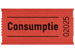 Consumptiebon Combicraft 57x30mm 2-zijdig 2x1000 stuks rood
