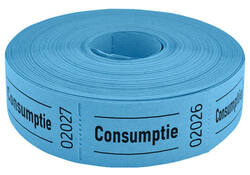 Consumptiebon Combicraft 57x30mm 2-zijdig 2x1000 stuks blauw