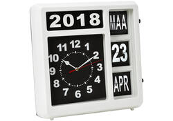 Wandklok Perel Flipover 31cm zwart/wit