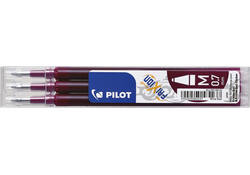 Rollerpenvulling Pilot friXion medium wijnrood set à 3 stuks