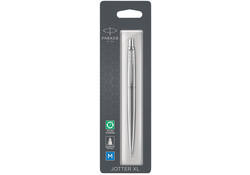 Balpen Parker Jotter XL Monochrome stainless steel medium blister à 1 stuk
