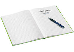 Notitieboek Leitz WOW A4 160blz 90gr lijn groen