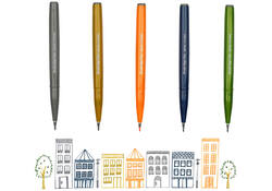 Brushpen Pentel Sign SES15C pastel assorti doos à 12 stuks