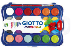 Gouache Giotto 30mm doos à 24 kleuren met penseel