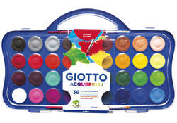 Gouache Giotto 30mm doos à 36 kleuren met 2 penselen