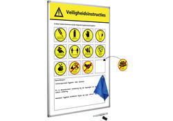 Veiligheidsbord Corona met wisselbare iconen Nederlandstalig 60x90cm
