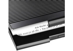 Visitekaarthouder Sigel VZ134 voor 20 kaarten 91x58mm aluminium mat zwart