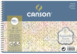 Aquarelblok Canson 12.5x18cm 12V 300gr fijn spiraal