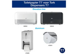 Toiletpapier Tork T7 hulsloos advanced mid-size 2-laags 900vel wit 472199