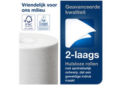 Toiletpapier Tork T7 hulsloos advanced mid-size 2-laags 900vel wit 472199