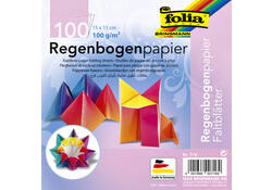 Vouwblaadjes Folia 100gr 15x15cm 100 vel regenboog