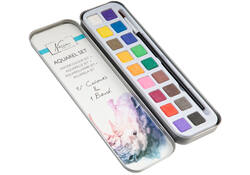 Aquarelverf Nassau Art blik à 18 napjes en penseel