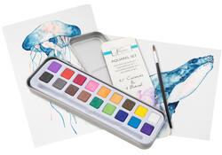 Aquarelverf Nassau Art blik à 18 napjes en penseel