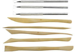 Boetseerspatel Conda set 8 stuks hout & metaal