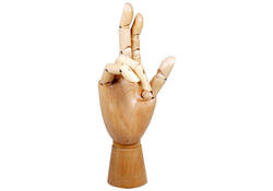 Ledenhand Conda rechts man 30 cm naturel hout