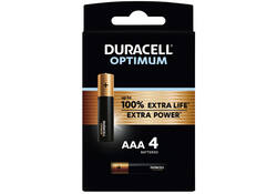 Batterij Duracell Optimum 100% 4xAAA