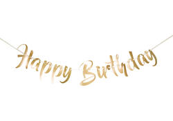 Letterslinger Happy Birthday goud