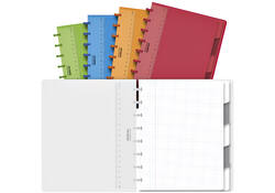 Schrift Adoc A5 ruit 5x5mm 144 pagina's 90gr met 5 tabbladen assorti