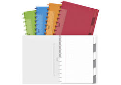 Schrift Adoc A4 ruit 5x5mm 144 pagina's 90gr met 6 tabbladen assorti