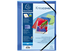 Elastomap Exacompta Kreacover A4 3 kleppen PP assorti