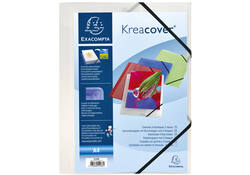 Elastomap Exacompta Kreacover A4 3 kleppen PP assorti