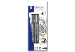 Fineliner Staedtler Pigment 308 blister 3 à lijnbreedten zwart