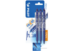 Rollerpen PILOT friXion clicker medium blauw blister à 3 stuks